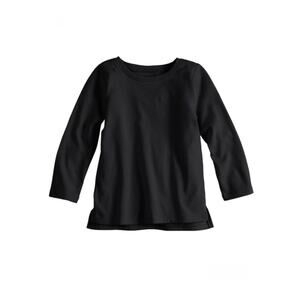 NWT Jumping Beans Black Slubbed High Low Hem Long Sleeve Tee Girls’ Top Size 6X